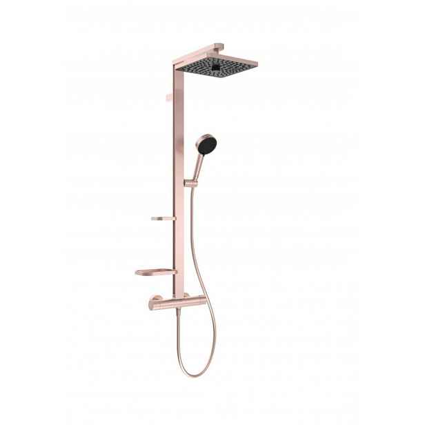 Ideal Standard Ceratherm ALU+ - Sprchový set s termostatem, 26x26 cm, 2 proudy, rosé BE210RO