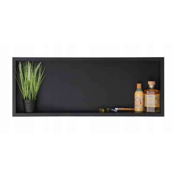 Nástěnná police Balneo Wall-Box One černá 90x30x7 cm, ocel Aisi 304