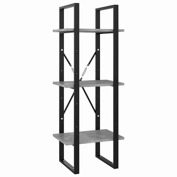 vidaXL Knihovna se 3 policemi betonově šedá 40 x 30 x 105 cm kompozit