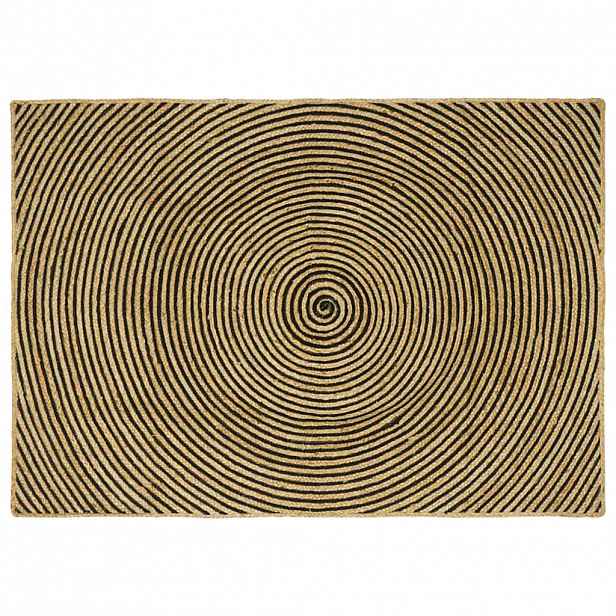 vidaXL Koberec do oblasti Černá 120 x 170 cm juta