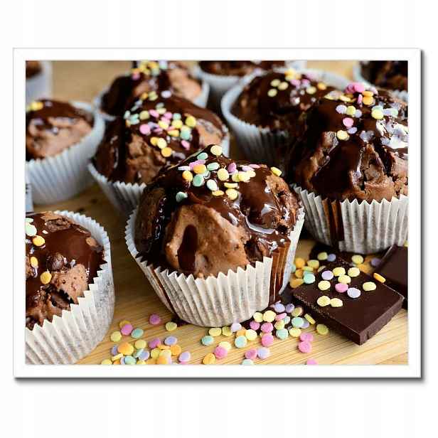 Plakáty v rámu 50x40 Čokoládové muffiny s nutellou Nejlepší recept