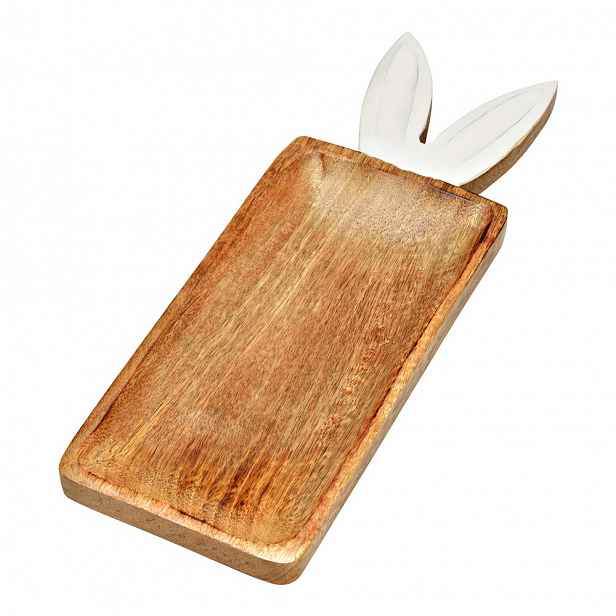 Dekorativní podnos z mangového dřeva BUNNY EARS 36x12 cm