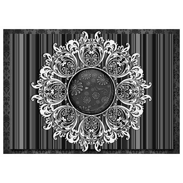 Fototapeta Šedý Damask Kulatý Ornament Elegantní Styl 208x146 lepidlo