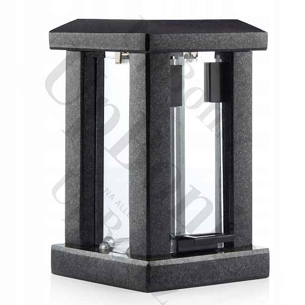 Granitová náhrobní lampa Impala Černá Hřbitovní Svíčka Lucerna Švéd Elegantní
