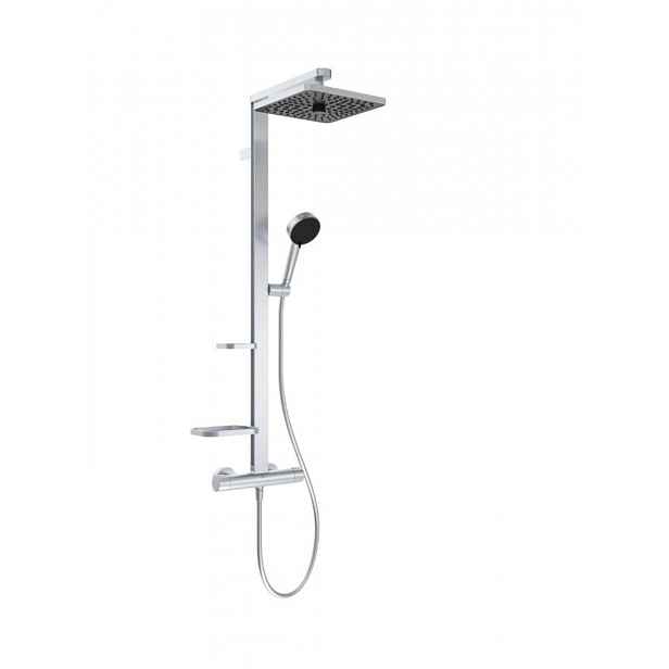 Ideal Standard Ceratherm ALU+ - Sprchový set s termostatem, 26x26 cm, 2 proudy, stříbrná BE210SI