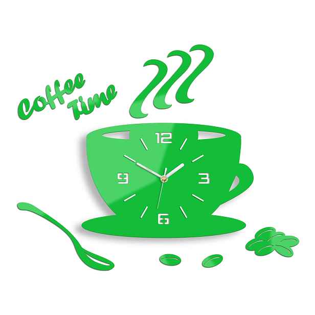 ModernClock Nástěnné hodiny Coffee zelené