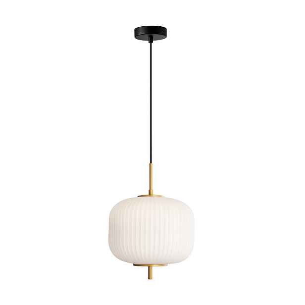 Moderní černo-zlatá závěsná lampa Italux Olmeto E27 10W s regulací