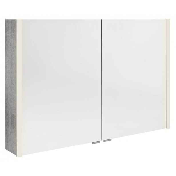 Sapho Alix - Zrcadlová skříňka s LED osvětlením 106x70x18 cm, 2x dvířka, dub stříbrný AX106-0011