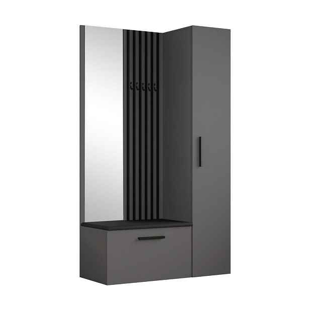 MASSENO MODERNÍ PŘEDSÍŇOVÁ SESTAVA MODULO, 120,6/204/40 cm, šedá