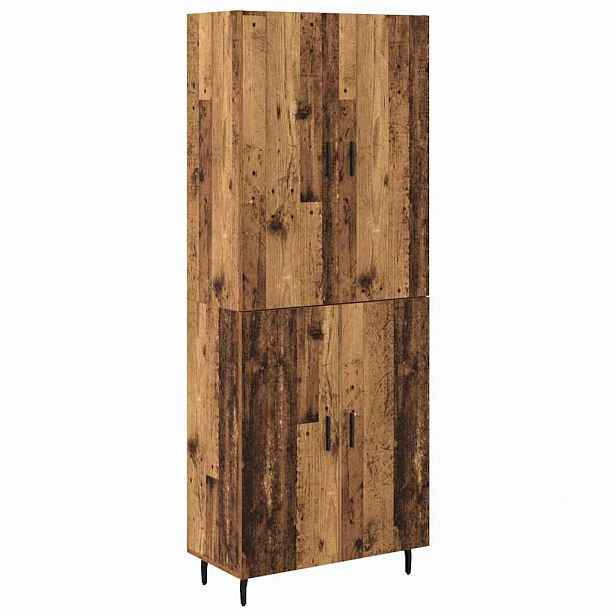 vidaXL Vysoký bufet 2 ks Staré dřevo 69,5 x 34 x 180 cm