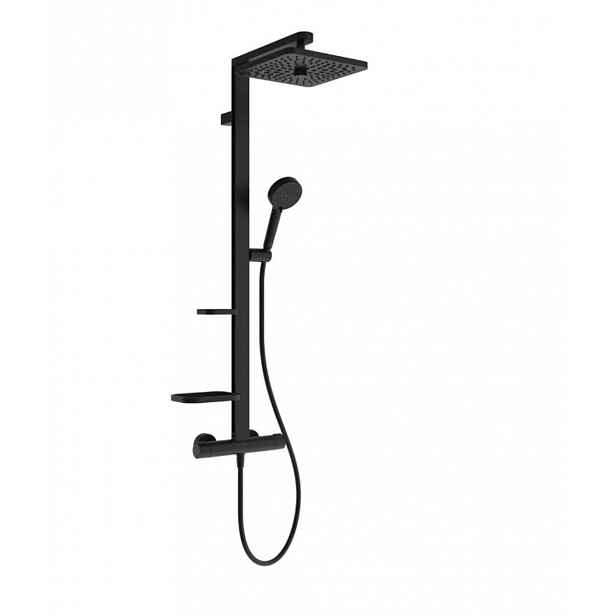 Ideal Standard Ceratherm ALU+ - Sprchový set s termostatem, 26x26 cm, 2 proudy, hedvábná černá BE210XG