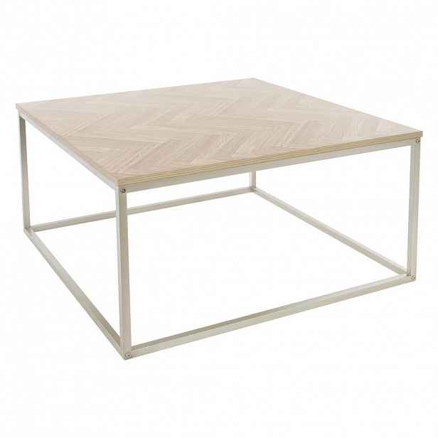 ML-DESIGN KONZOLOVÝ STOLEK 80 x 80 x 40 cm v dubovém vzhledu s rybinovým vzorem, ocelová konstrukce