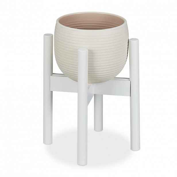 Relaxdays STOJAN Bílý bambus nastavitelný výška 35,5 cm