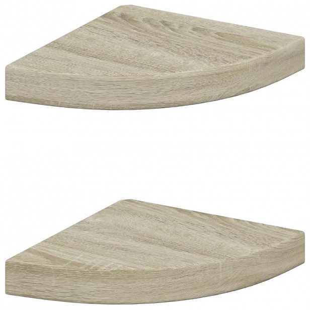 vidaXL Plovoucí rohové police 2 ks dub 25 x 25 x 3,8 cm MDF