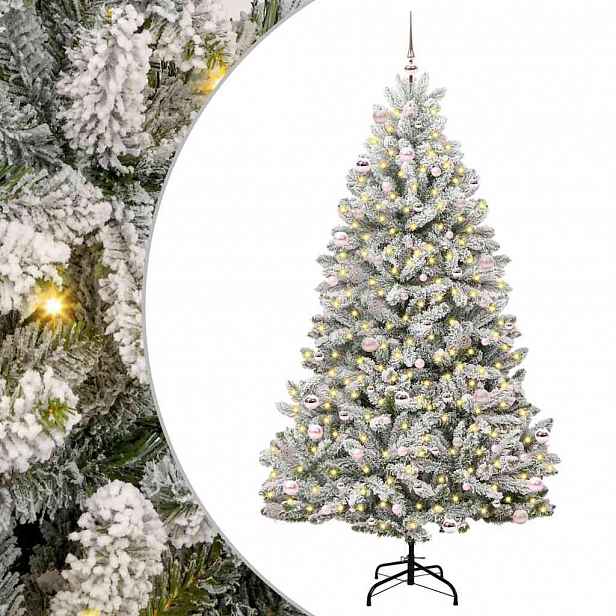 vidaXL Umělý vánoční stromeček 240 cm 300 LED Teplá bílá PVC a ocel