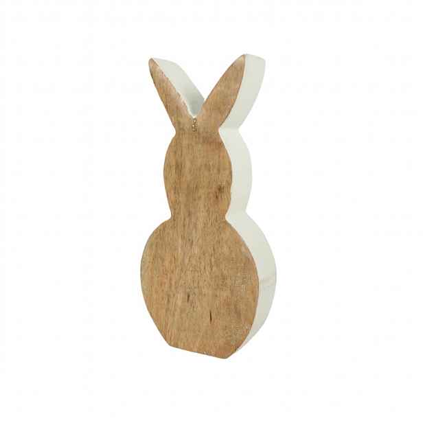 Dřevěný velikonoční zajíc NUBBIN 18 cm, bílý