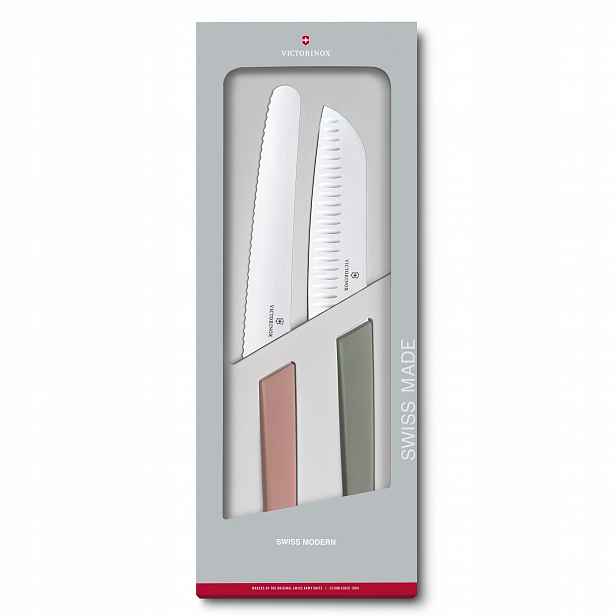 Victorinox Swiss Modern – sada nožů na pečivo a santoku 17+22 cm