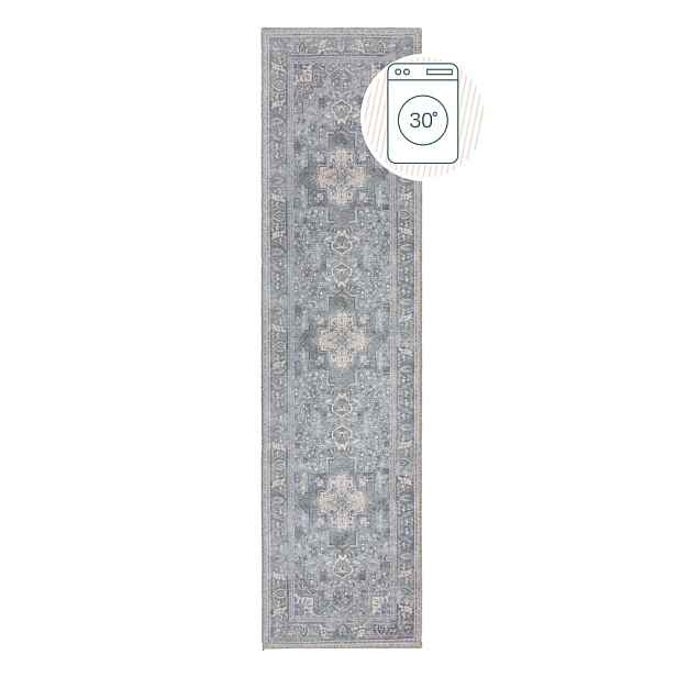 Zelený pratelný běhoun s příměsí recyklovaných vláken 60x230 cm Windsor – Flair Rugs