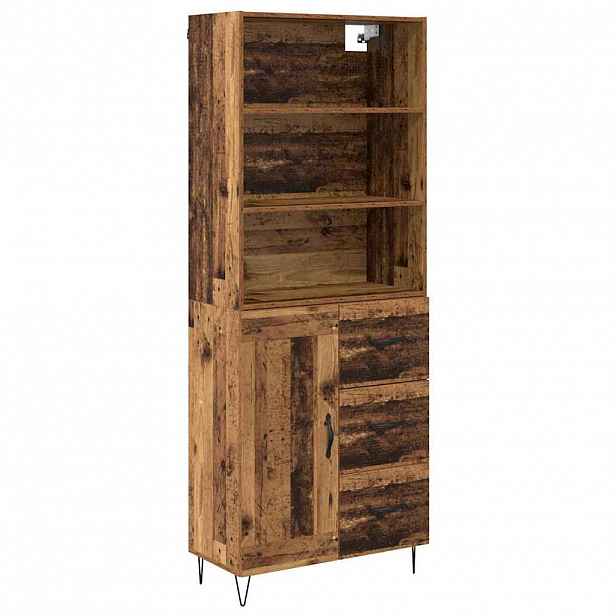 vidaXL Vysoký bufet 2 ks Staré dřevo 69,5 x 34 x 180 cm
