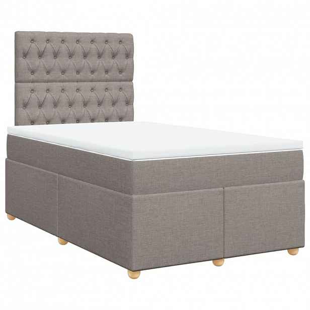 vidaXL Box spring postel s matrací taupe 120x200 cm textil