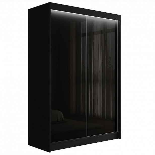 ALTDECOR ŠATNÍ SKŘÍŇ PEKA s LED - 150 cm - černá