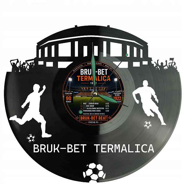 Bruk-Bet Termalica Nástěnné hodiny Vinylová deska pro fanouška jako Dárek