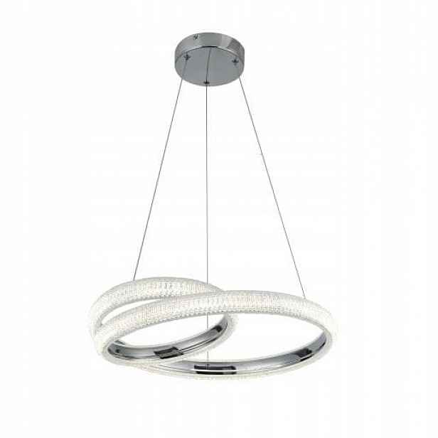 Chromová krásná lampa křišťál Auxerre Ring do ložnice nad postel