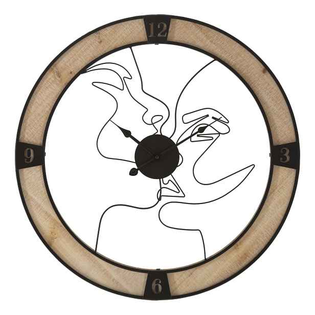 Mauro Ferretti Nástěnné hodiny Couple 60 cm černé/hnědé