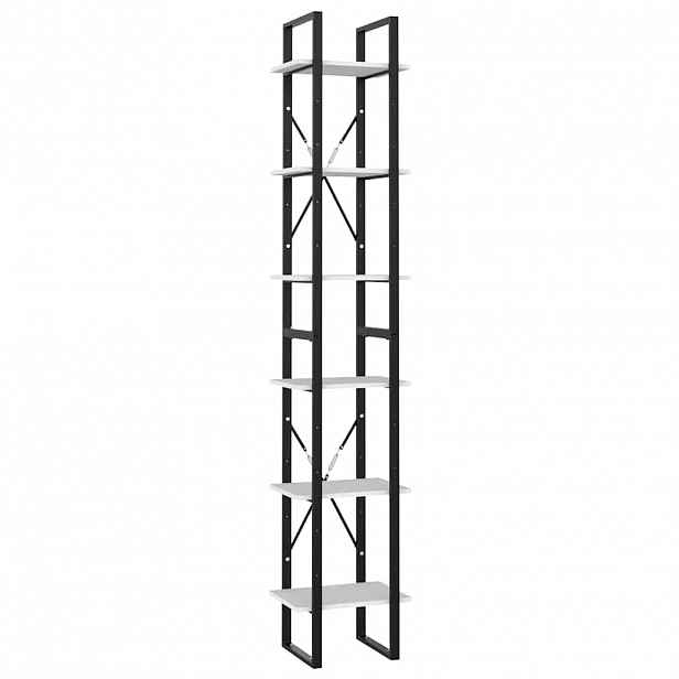 vidaXL Knihovna se 6 policemi bílá 40 x 30 x 210 cm kompozitní dřevo