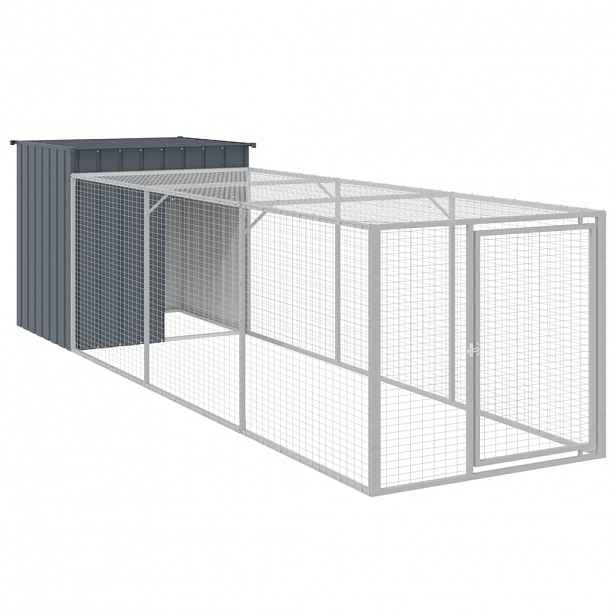 vidaXL Kurník s výběhem antracitový 110x405x110 cm pozinkovaná ocel