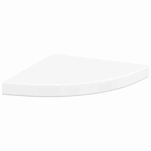 vidaXL Plovoucí rohová police bílá vysoký lesk 35 x 35 x 3,8 cm MDF