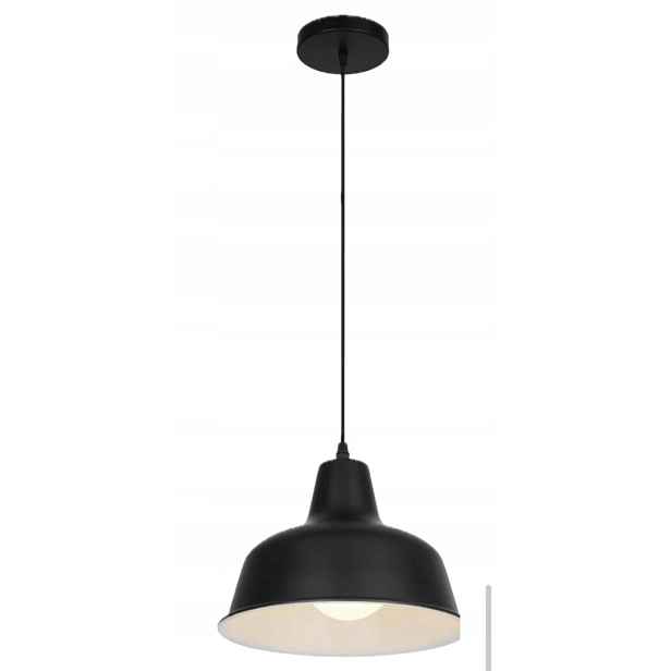 Vonci Černá industriální závěsná lampa Ø25 cm Vintage styl 1x E27