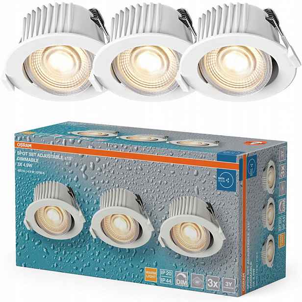 3x Stropní Led svítidlo Hermetická Podbitka 4.9W Osram
