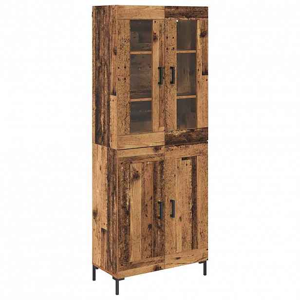 vidaXL Vysoký bufet 2 ks Staré dřevo 69,5 x 34 x 180 cm