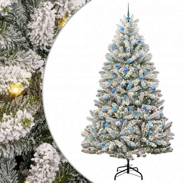 vidaXL Umělý vánoční stromeček 240 cm 300 LED Teplá bílá PVC a ocel
