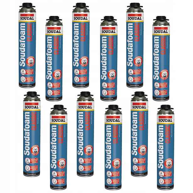 12 x Soudal Soudafoam Gun Classic nízkotlaká pistolová pěna Pu 750 ml