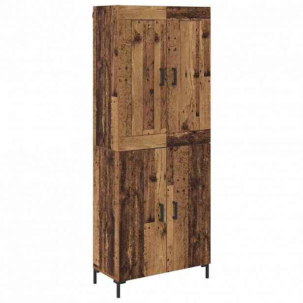 vidaXL Vysoký bufet 2 ks Staré dřevo 69,5 x 34 x 180 cm