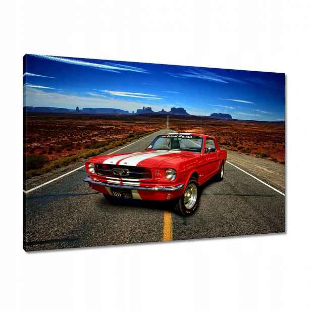 Obrazy 90x60 Červený Ford Mustang Usa