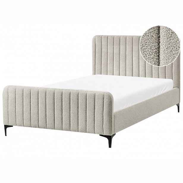 Beliani POSTEL s roštem 120/200 cm Béžová Lunan