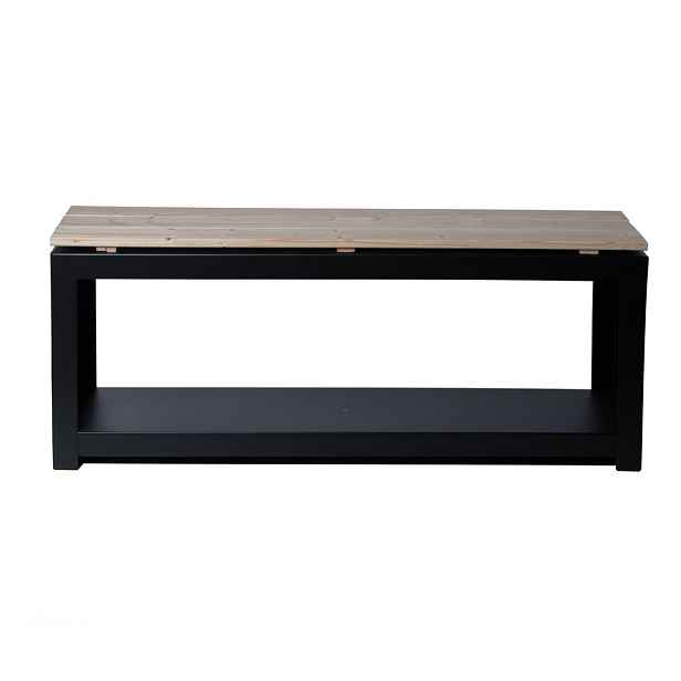 Černá/v přírodní barvě dřevěná zahradní lavice – Esschert Design