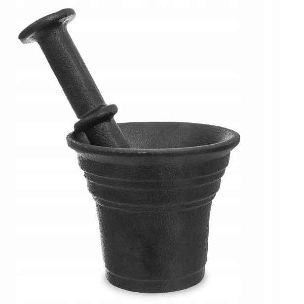 Kuchyňský litinový hmoždíř na utírání koření pesto s paličkou