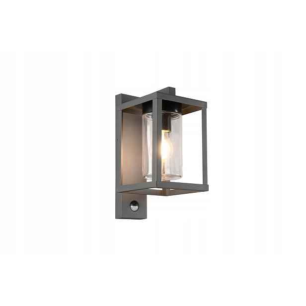 Venkovní antracitové nástěnné svítidlo s pohybovým senzorem 1xE27 40W Isothe Trio