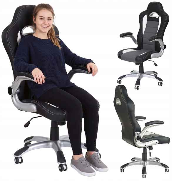 Čalouněné Křeslo Ekokůže otočné kancelářské křeslo černé Tilt