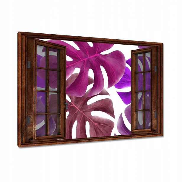 Obrazy 120x80 Monstera Listy Fialová
