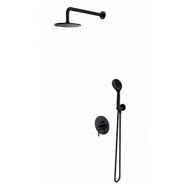 OMNIRES Y - Sprchový set s baterií pod omítku, s tělesem, průměr 20 cm, černá SYSY38BL