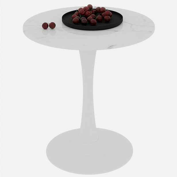 Redom KONFERENČNÍ stolek 70,1 cm kulatý, moderní minimalistický design, Bílá