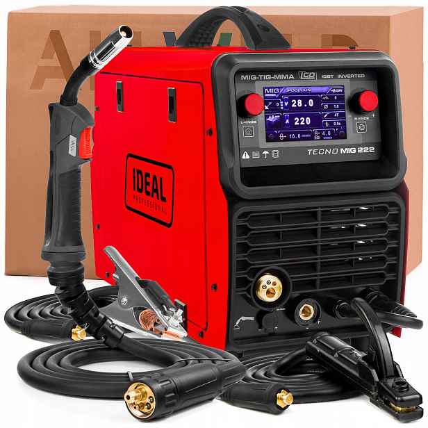 Svařovací Stroj Ideal Tecno Mig 222 LCD 230V 220A Synergie Tig Lift Mma Flux