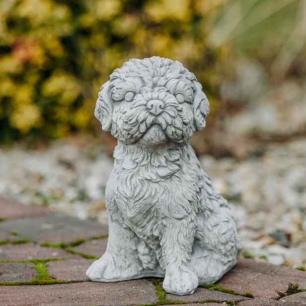 Betonová figurka Pes Shih tzu betonové figurky Pejsek dekorace do zahrady