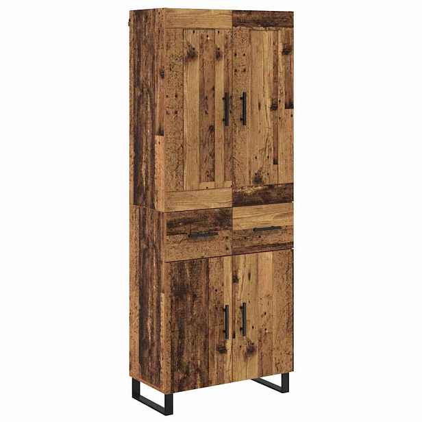 vidaXL Vysoký bufet 2 ks Staré dřevo 69,5 x 34 x 180 cm