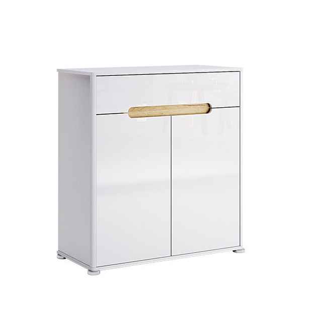 Komoda do předsíně bílý lesk Stella